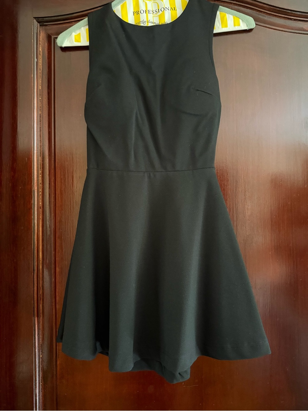 Classic Black Sleeveless Fit-and-Flare Dress very good quality material
